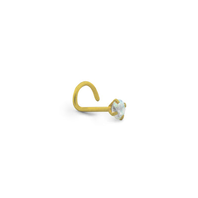 Piercing Zircon Nariz Dorado 4mm 316L