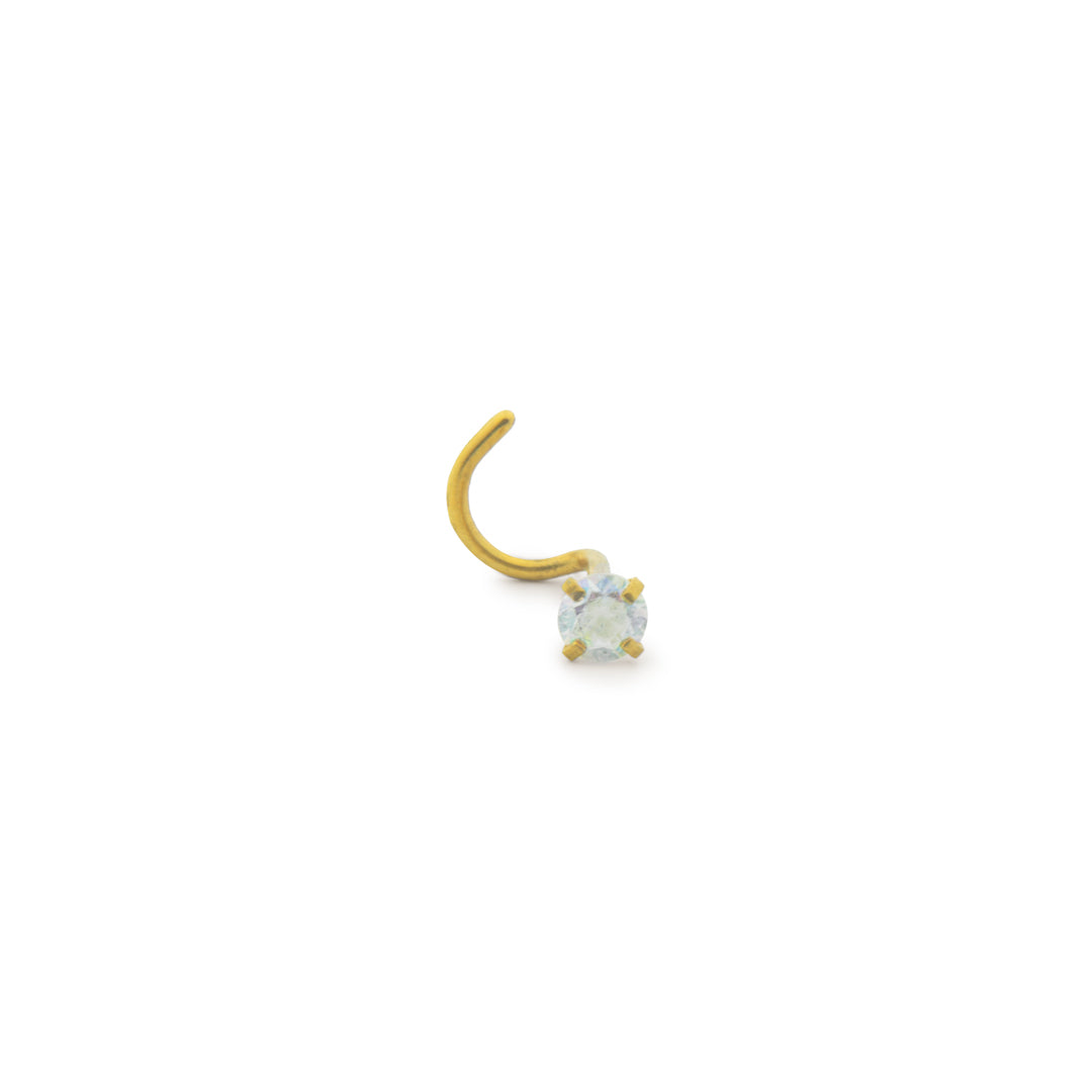 Piercing Zircon Nariz Dorado 4mm 316L