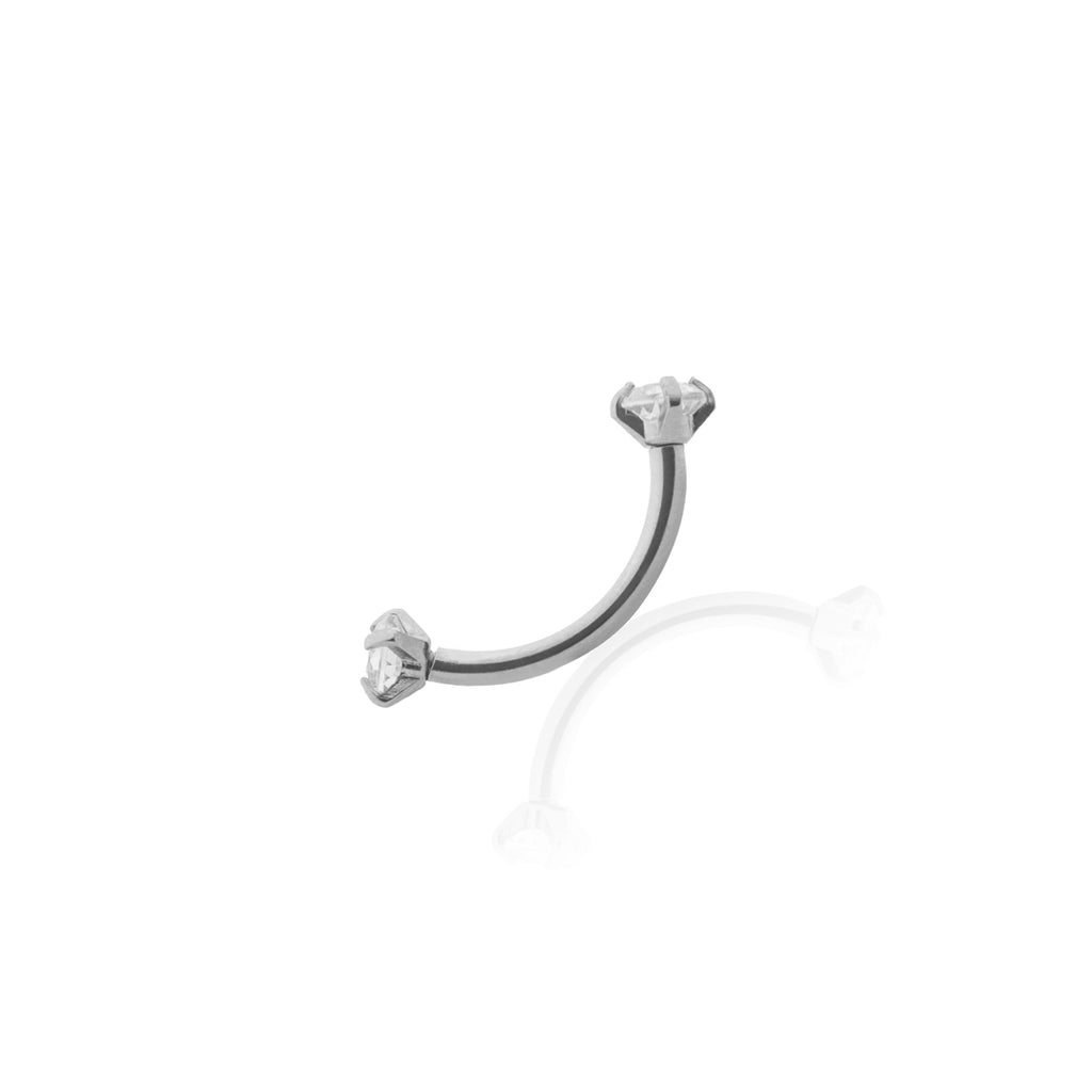 Piercing Zircon Nariz Plateado 1mm 316L