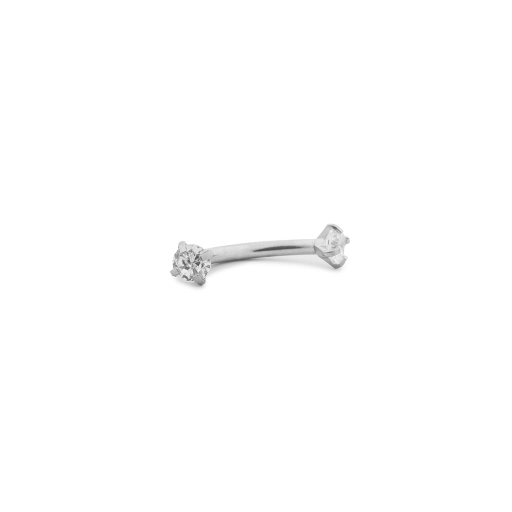 Piercing Zircon Nariz Plateado 1mm 316L