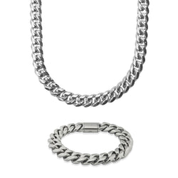 Set Cuban Link: Collar y Pulsera de Acero