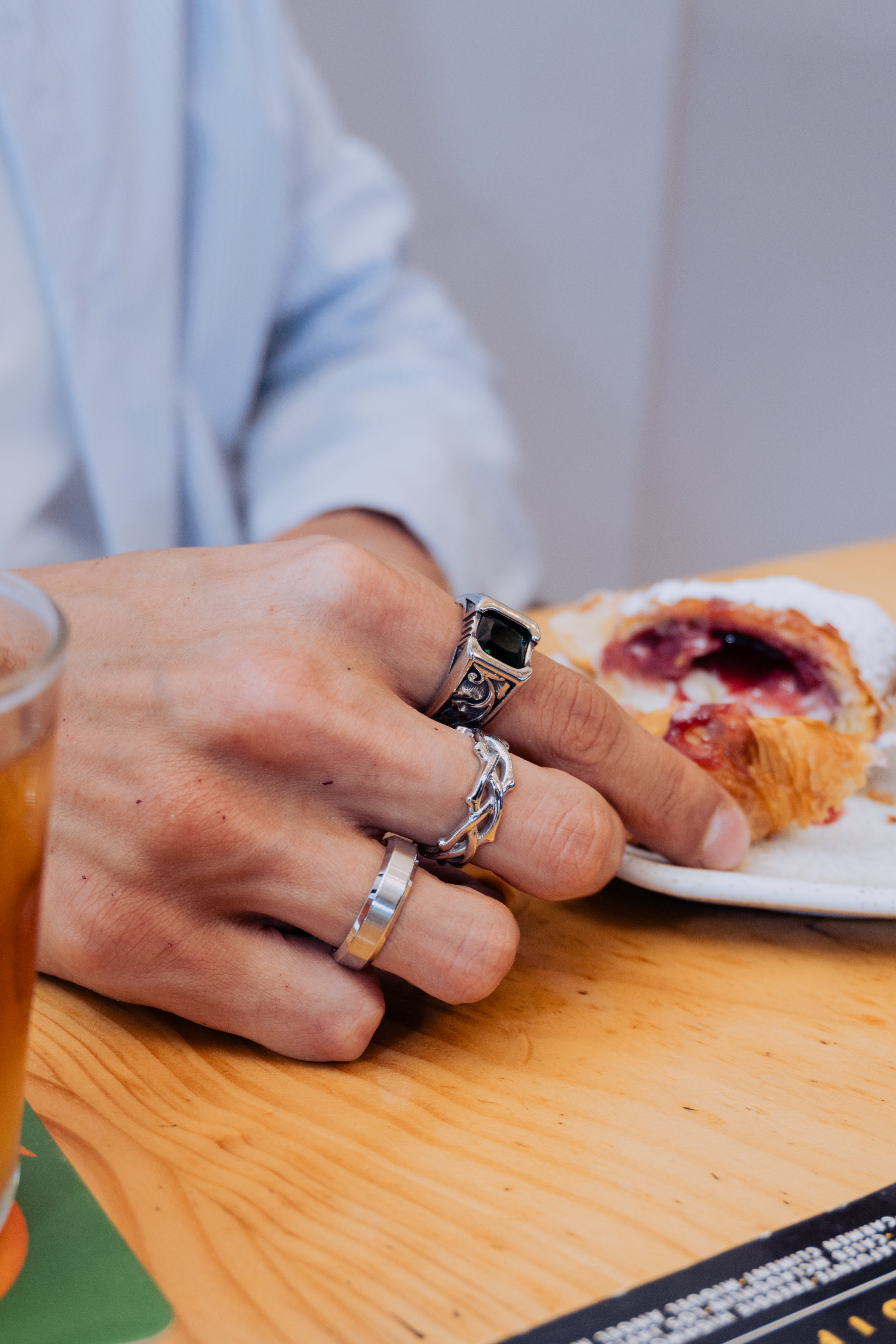 Set de 3 Anillos Ónix y Espinas