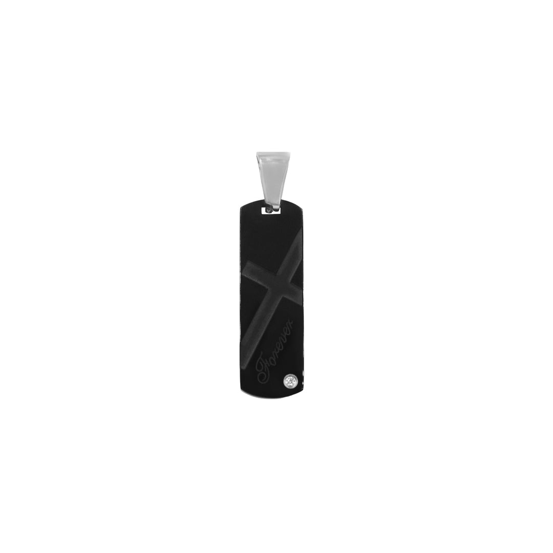 Dije Placa Cruz Negro 316L (1)