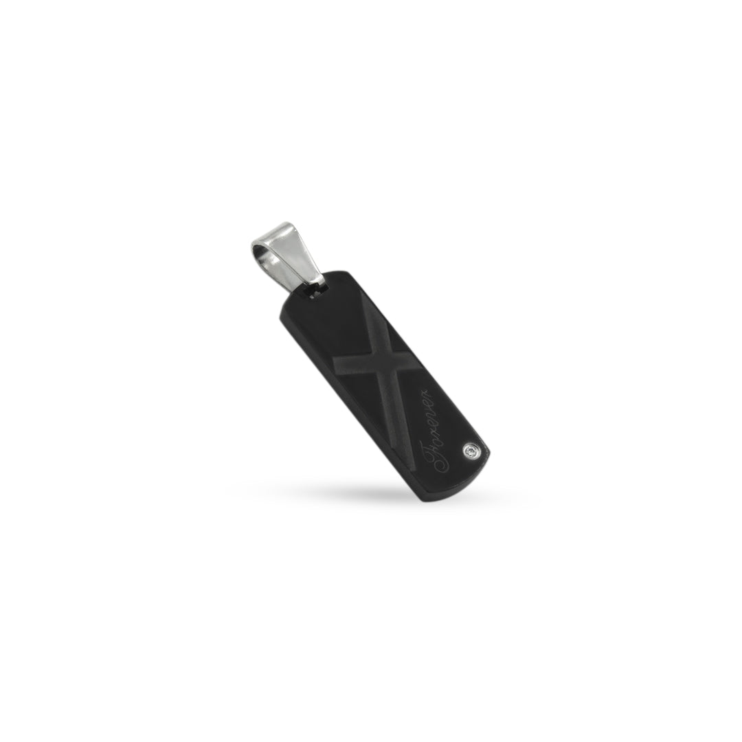 Dije Placa Cruz Negro 316L (2)