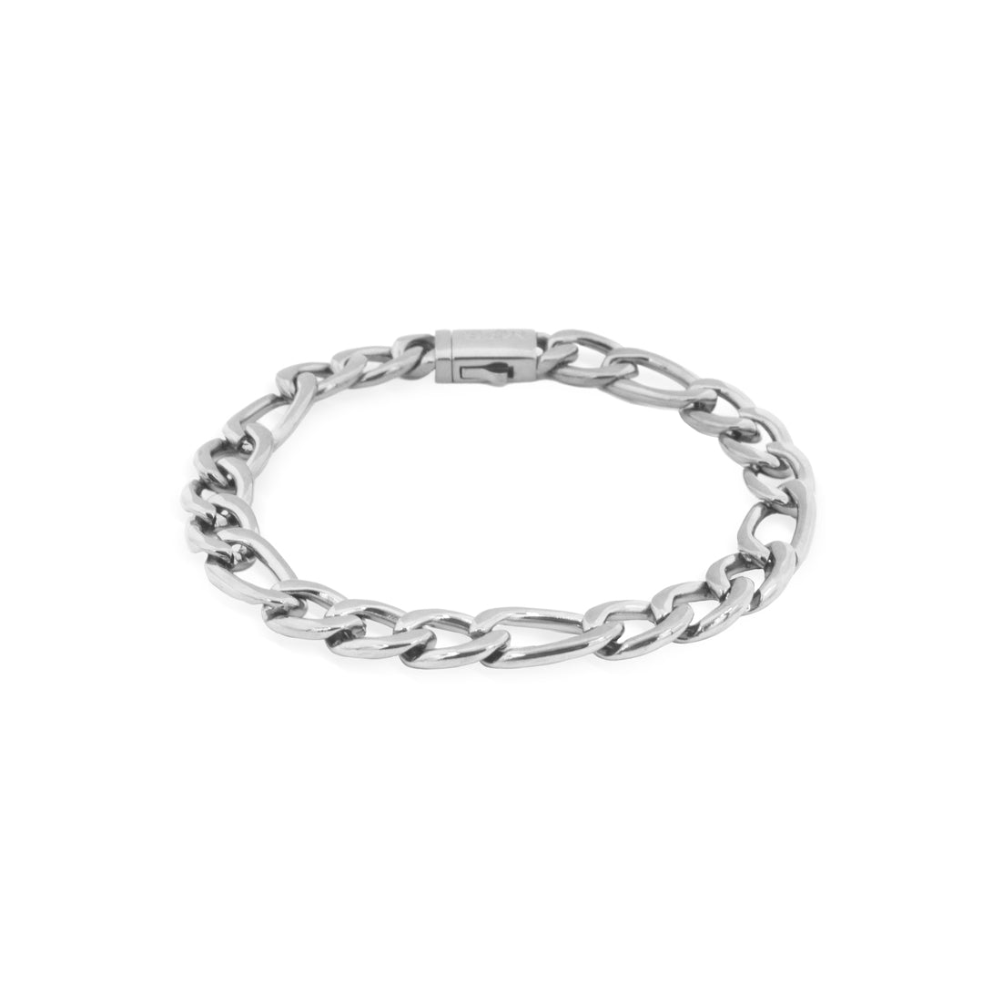 Pulsera Figaro  316L - Plateado (2)