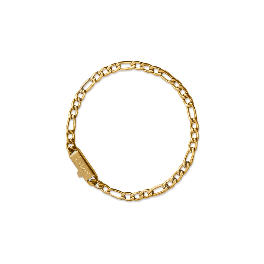Pulsera Micro Figaro 316L - Dorado PVD (1)
