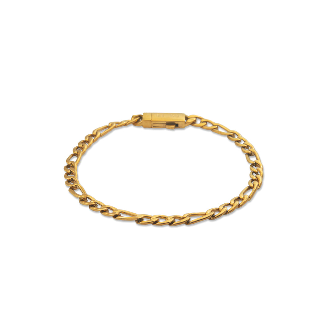 Pulsera Micro Figaro 316L - Dorado PVD (2)