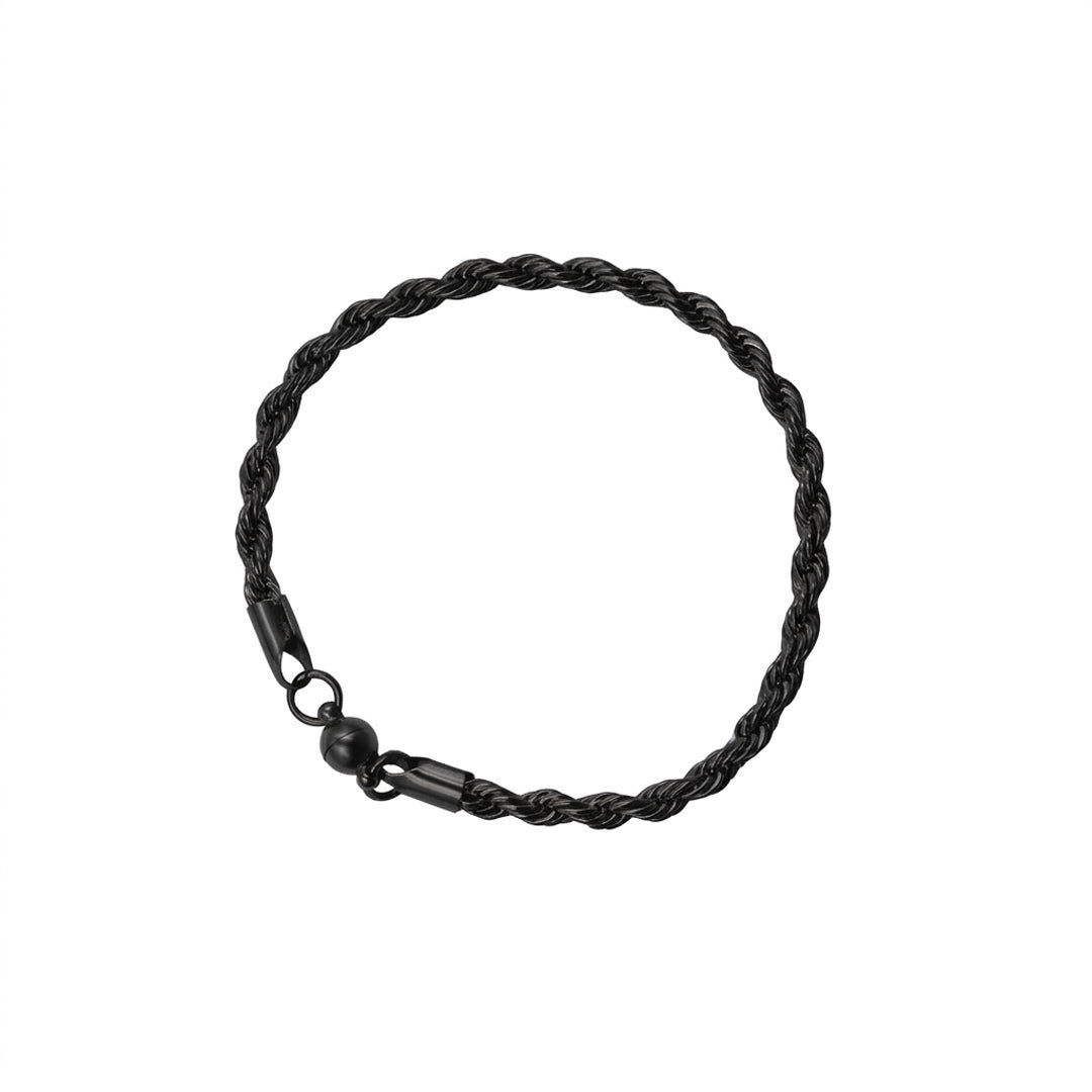 Pulsera Rope  316L - Negro PVD (2)