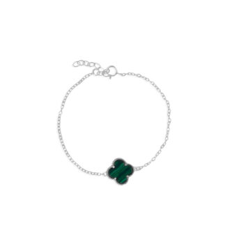 Pulsera Trébol 1 Malaquita - P925-1