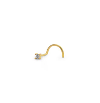 Piercing Zircon 2mm Nostril G23 dorado 2