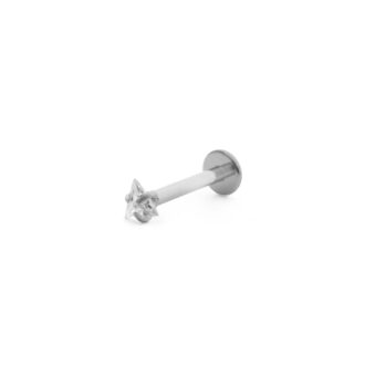 Piercing Zircon Piramide 3MM Labret G23 plateado 2