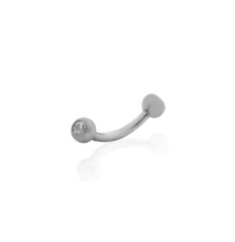 Bronco Piercing Titanio Barbell Curvo 8mm Plateado (2)
