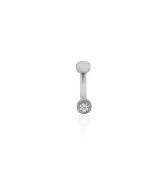 Bronco Piercing Titanio Barbell Curvo 8mm Plateado