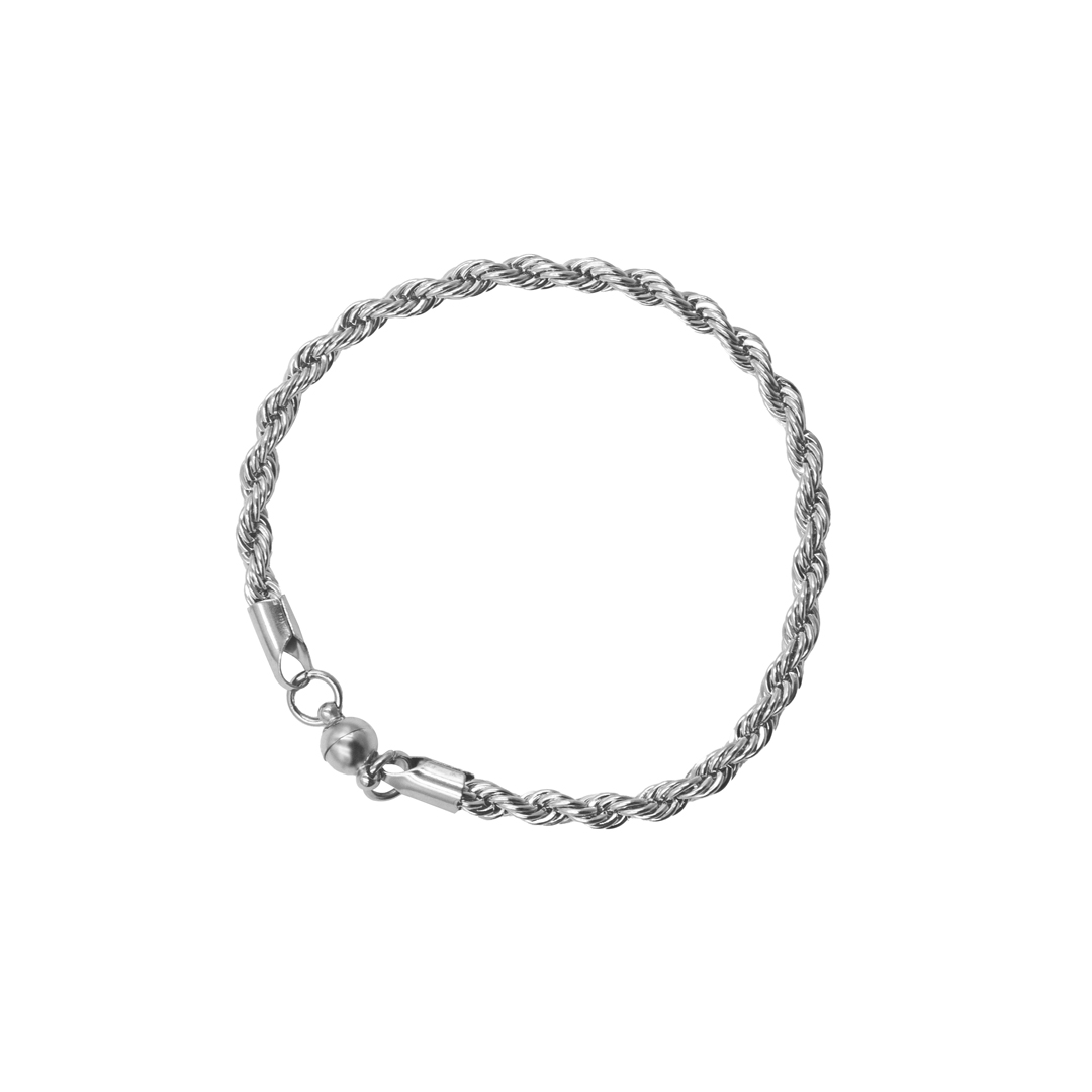 Pulsera de acero estilo soga para hombres 316L