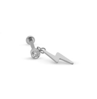 Thunderbolt Piercing Titanio Labret Plateado