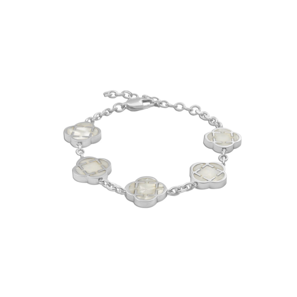 Pulsera de trebol para hombres acero inoxidable 316L Nacar.