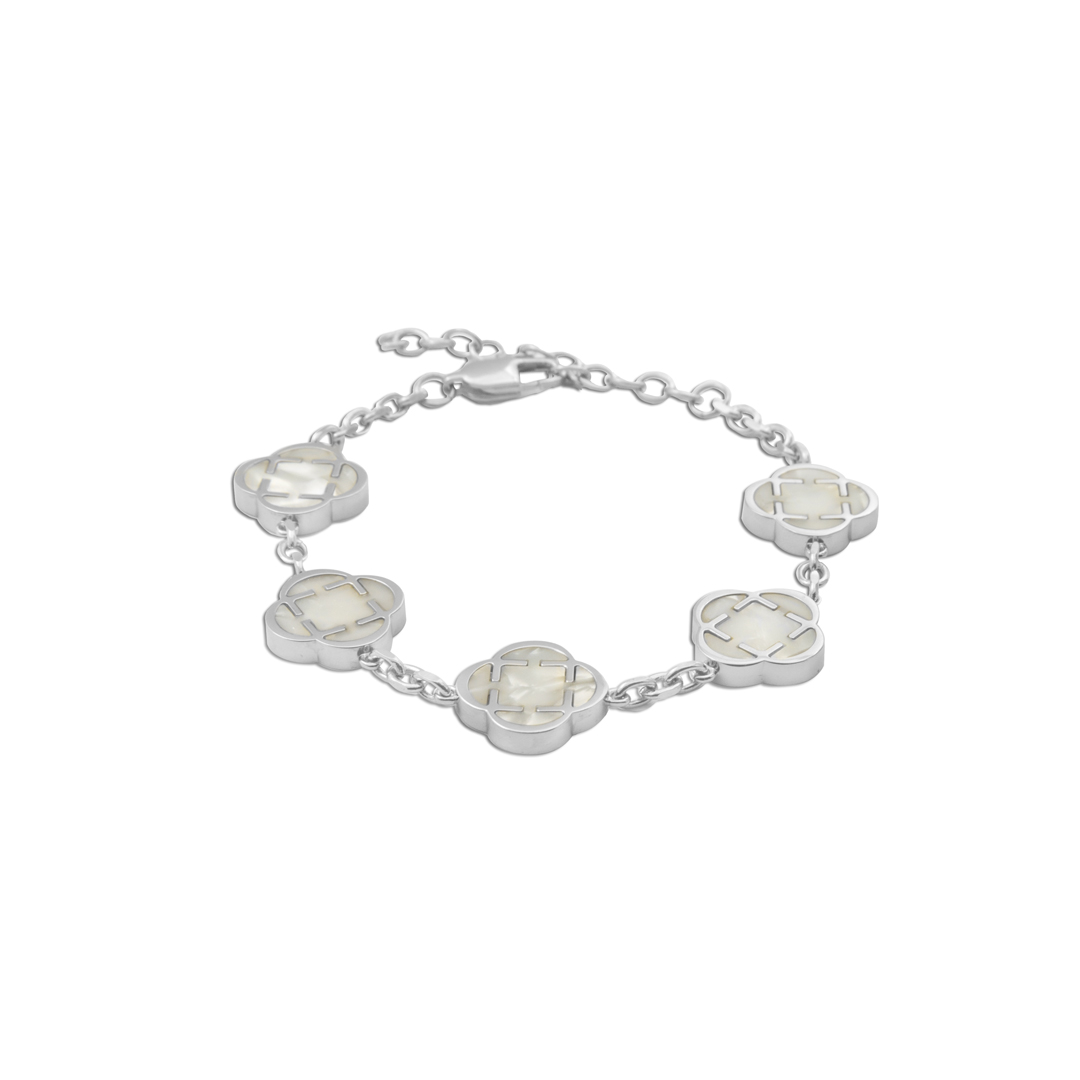 Pulsera de trebol para hombres acero inoxidable 316L Nacar.