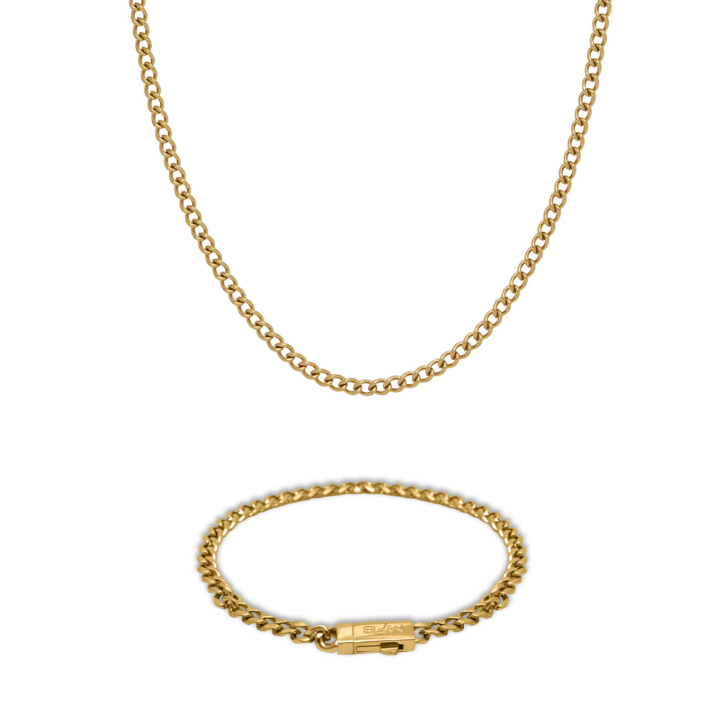 Collar y pulsera micro lomo de corvina de acero 316L