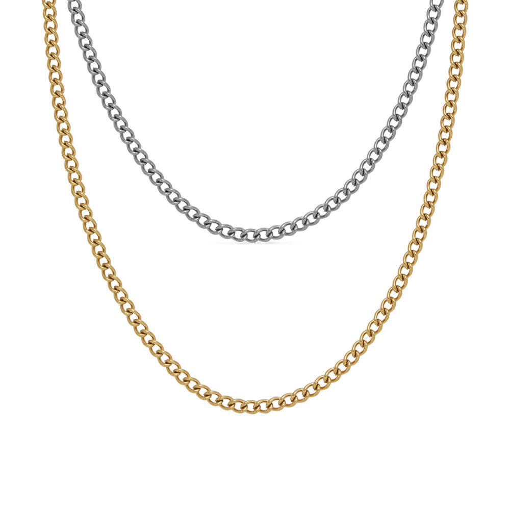 Set Collares Micro Lomo Dorado y Plateado